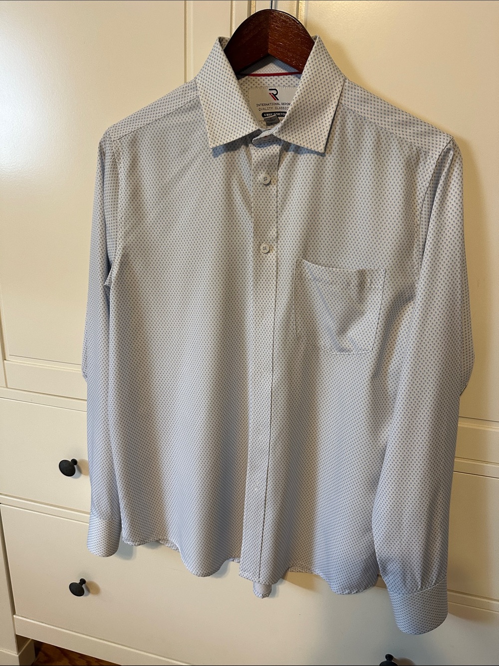Performance Light Blue Micro-Print Dress Shirt by